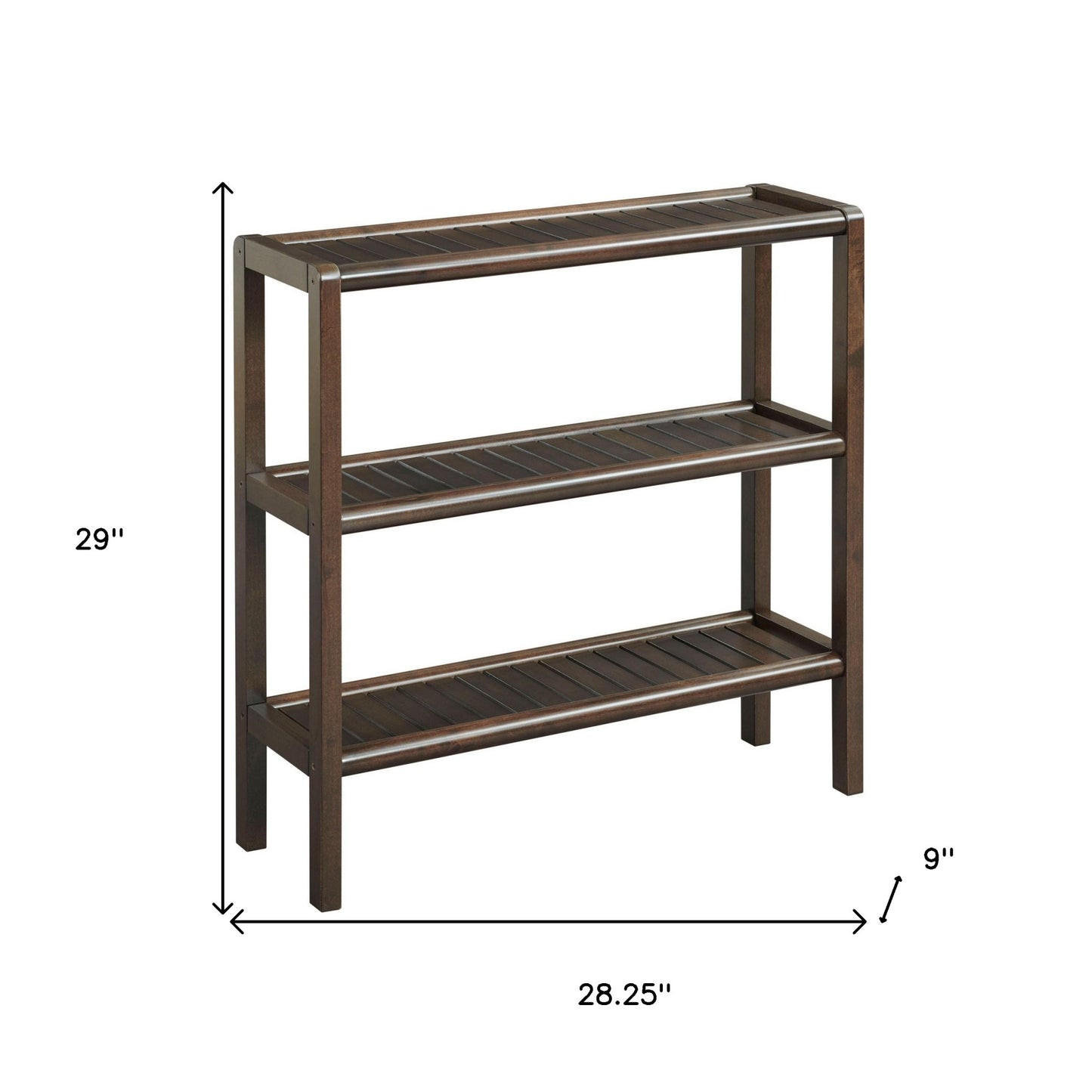 29" Espresso Brown Shoe Rack Shelving Unit