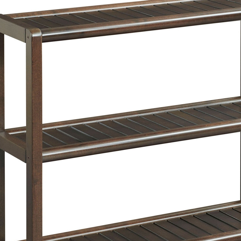 29" Espresso Brown Shoe Rack Shelving Unit