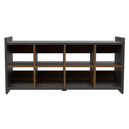 Modern Espresso and Mahogany Eight Pair Shoe Rack Storage Unit